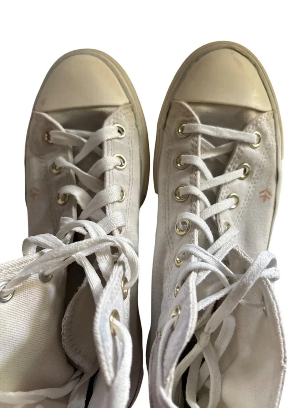 Converse All Star High Top Sneakers White Canvas Butterfly Print Women Size 7